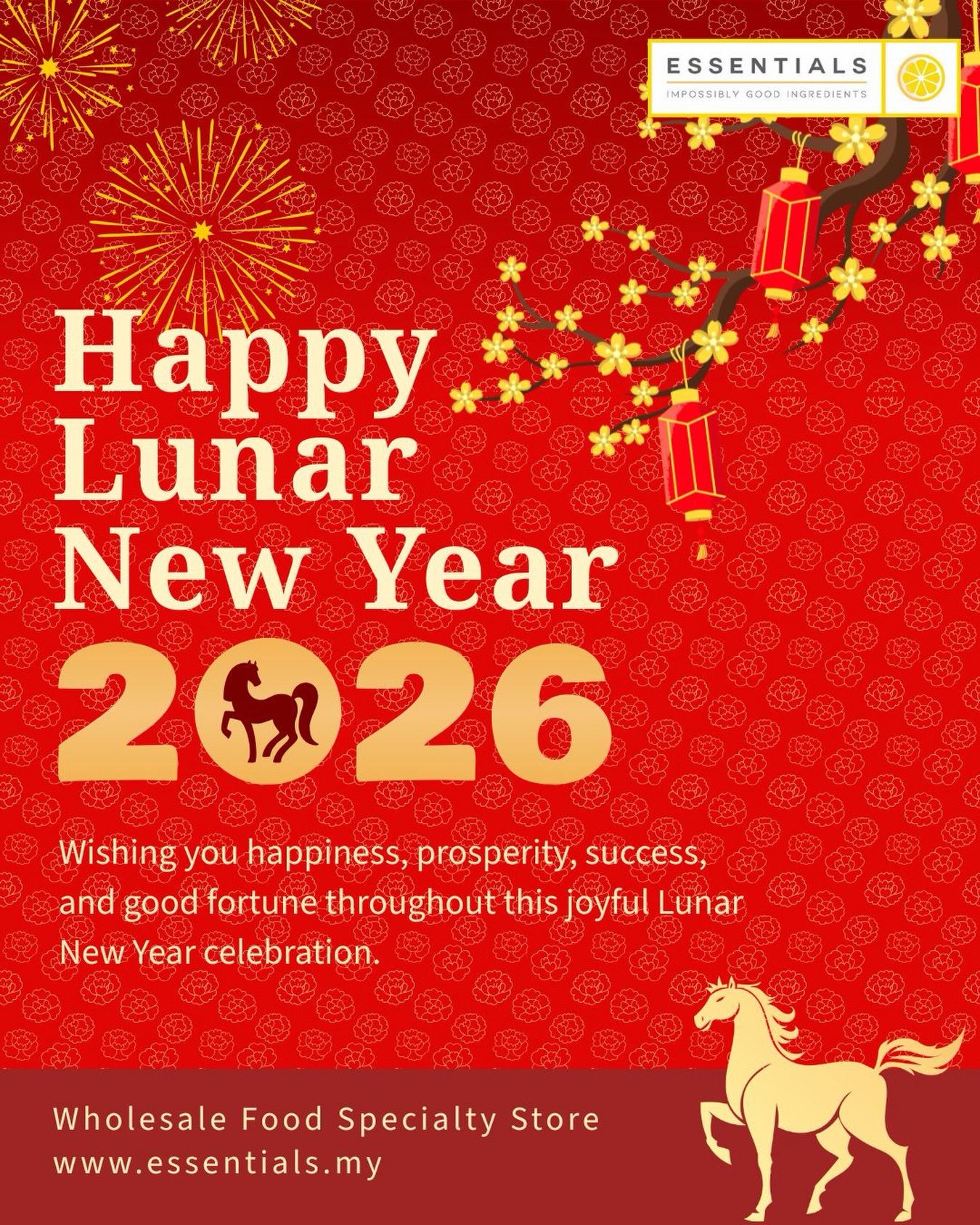 🧧✨ Gong Xi Fa Cai from Essentials.MY
Wishing all our friends prosperity, good health, and abundance this Lunar New Year.
Our website remains open - continue browsing and check out anytime at Essentials.MY. 

All orders will be processed and dispatched once courier services resume on 21 February 2026. 

Thank you for trusting us as your essential supply partner. 🫱🏼‍🫲🏾